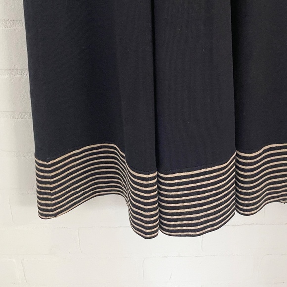 Vintage 60s 70s Knit Midi dress Concelli Academia Varsity Tie-front Blokecore 12 - Picture 10 of 13